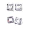 Chinora Ohrringe Damen Kräftiger Kristall Quadratischer Ring Transparent