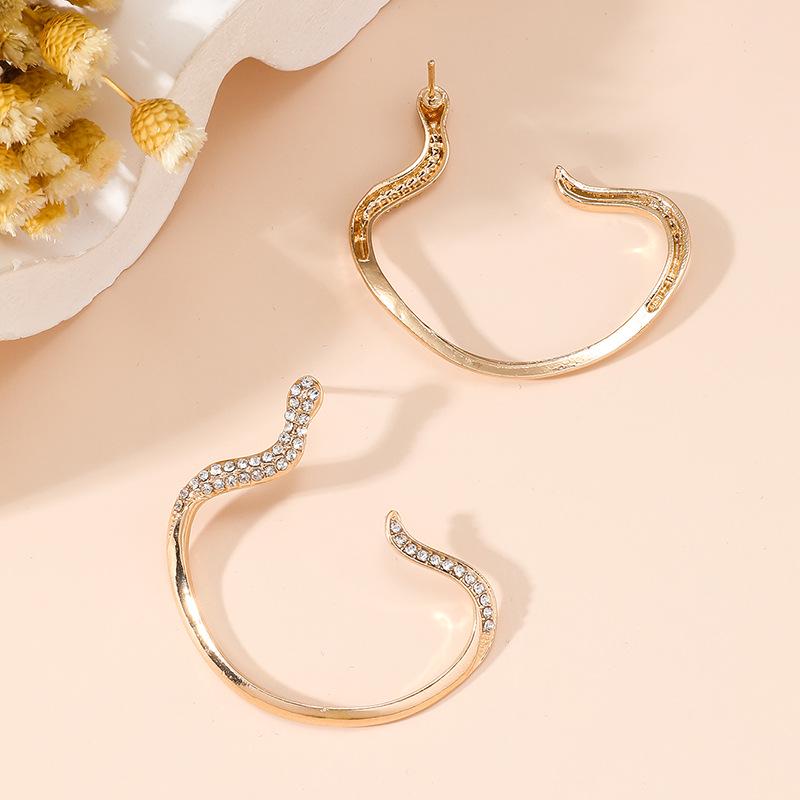 2023 European & American Niche Fashion Snake Rhinestone Earrings