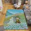 Moominvalley Flannel Printed Carpet, Home Sofa Decoration for Living Room & Bedroom, Non‑Slip Play Flannel Floor Mat for Game Room