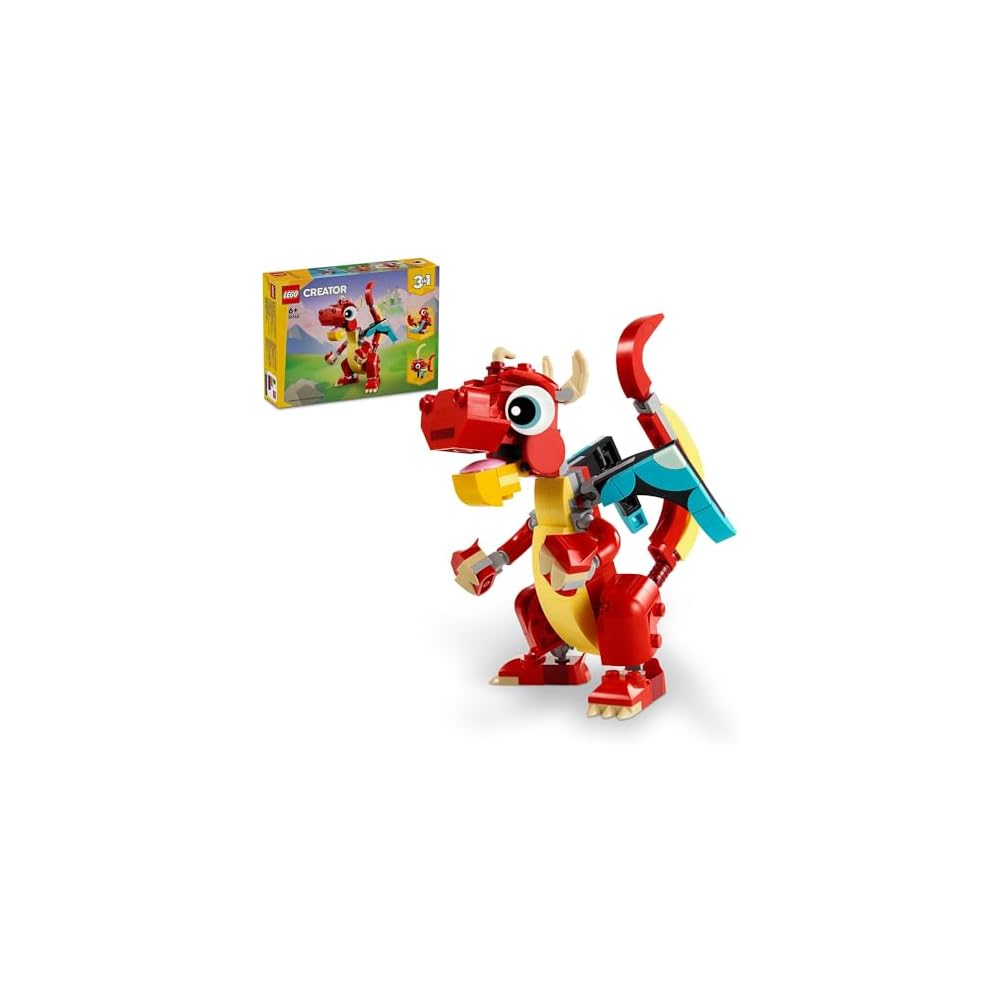 LEGO Creator Red Dragon Building Toy for Kids Ages 6-9 Educational Block Set 31145