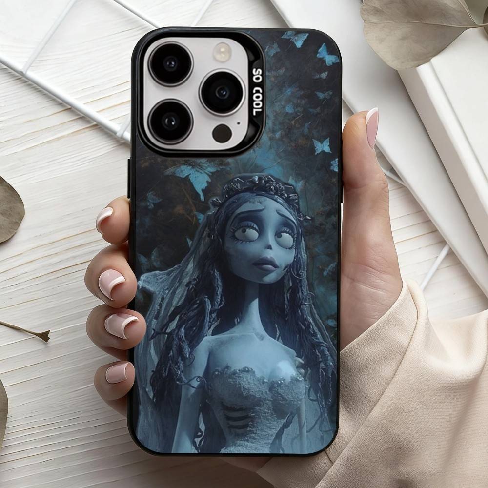 CB C-Körper B-Braut-s H-Horror-R Handyhülle Für iPhone17,16,15,14,13,12,11 Plus,Pro Max Schwarz Candy Silberbeschichtete Hülle