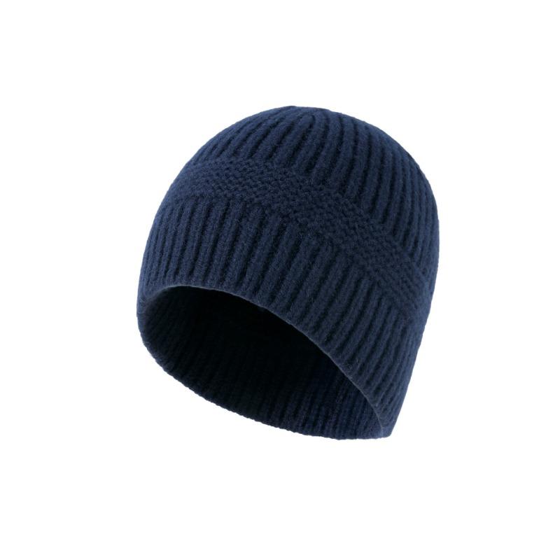 

Осенне-зимняя вязаная шапка женская большой окружности головы теплая утолщенная шерстяная шапка мужская уличная ветрозащитная холодная шапка M (58cm elastic) темно-синий