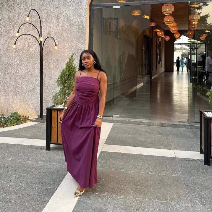 Europäische und amerikanische Damenbekleidung Sommer neue Mode figurbetont sexy Trägertop mit großem Schwing-Tube-Top-Kleid langes Kleid