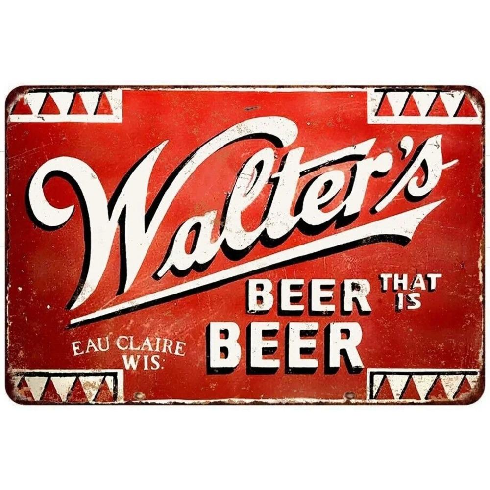 Vintage Aluminiumschild Walters Bier Reproduktion Rustikales Pub-Dekor