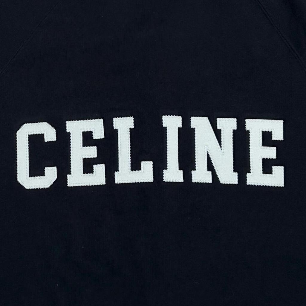 CELINE College Logo Teddy Jacket Black Men's Size M Model 2Y815345F
