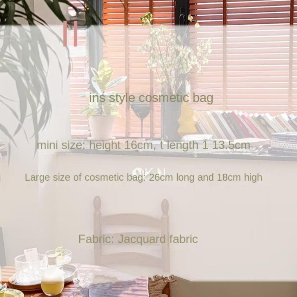 Ins Flat Top Bag Large Capacity Makeup Bag Cute Cartoon Bear Cosmetic Bag  Girly