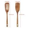 Teak Spatula Set Of 2 Wooden Spatula For Cooking Nonstick Cooking Utensils Long Handle Heat Resistant Slotted Turner Cookware