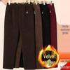 Mom's Corduroy Pants: Spring & Autumn Long, Middle-Aged & Elderly, Grandma's Winter Cotton Plus Velvet, Loose Fit, Large Size.