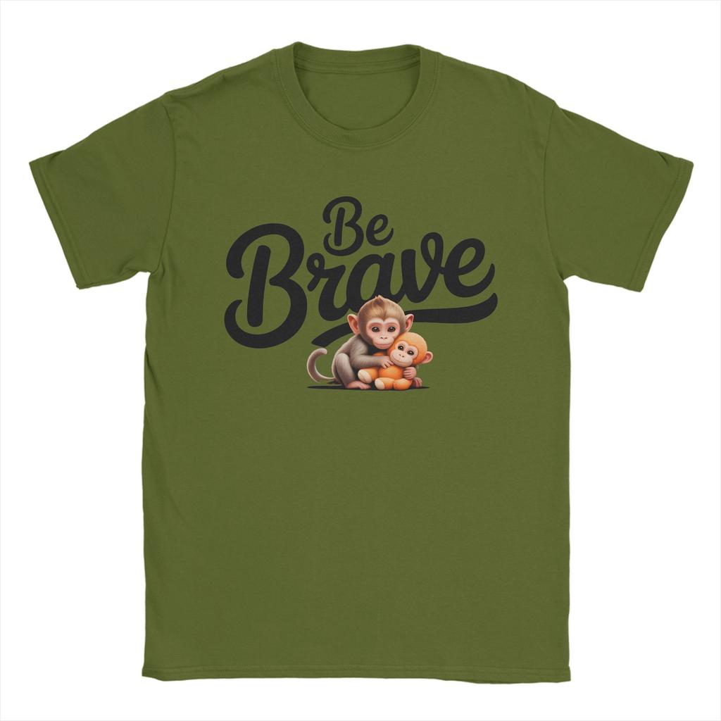 Unisex Womens Punch Monkey Be Brave T Shirts Pure Cotton Tops Casual Short Sleeve Round Neck Tee Shirt Plus Size TShirts