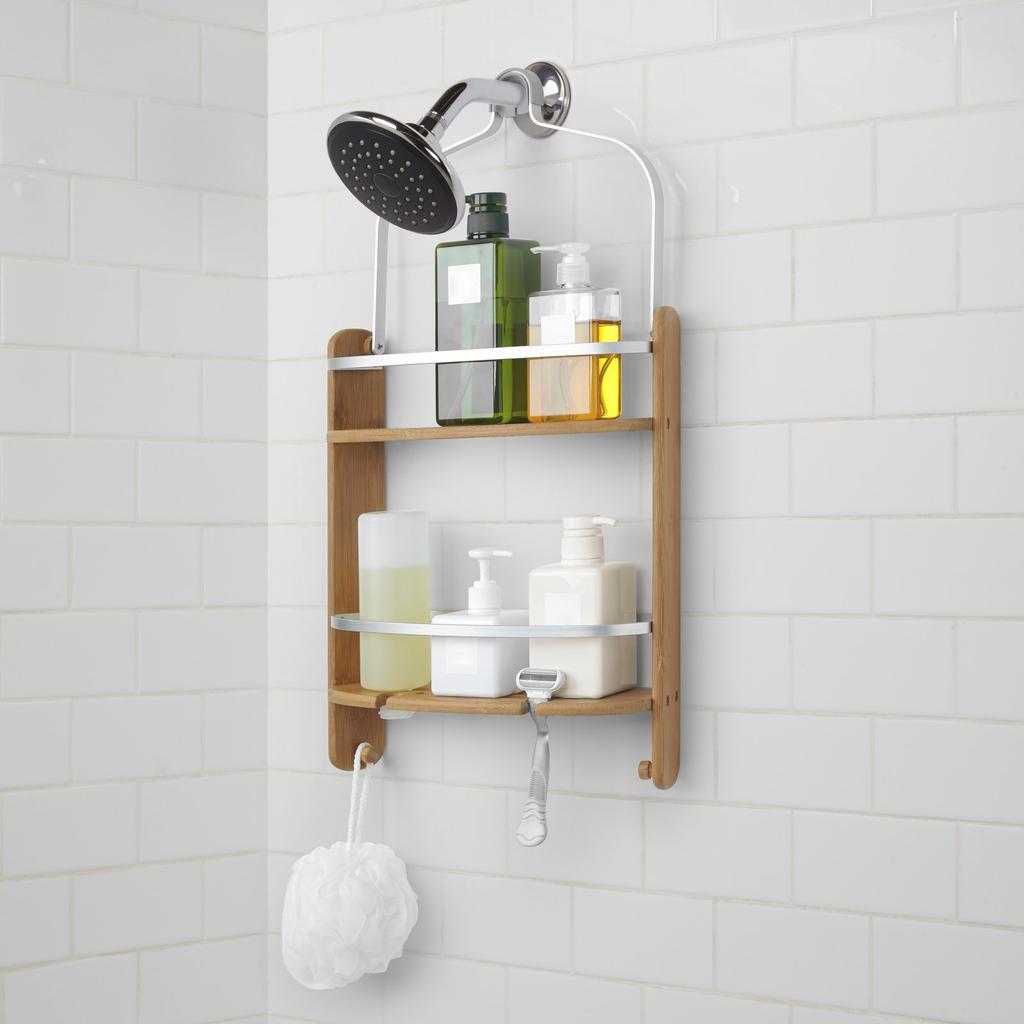 Umbra Shower Rack, Shower Caddy, Bath Rack, Natural, W334 x D112 x H642mm, BARREL, 21005787390