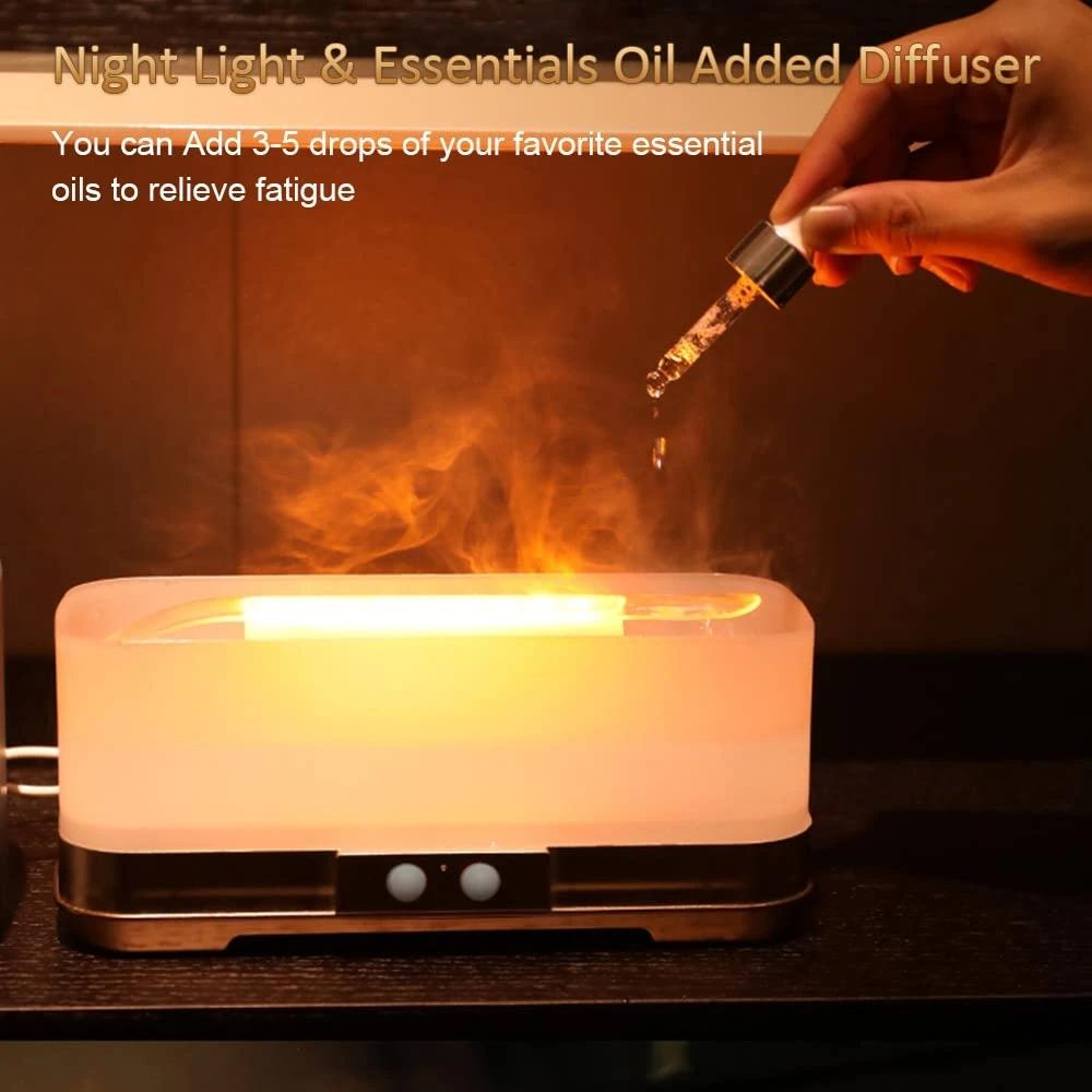 Vzduchový olejový difuzér Depulat Flame Ultra tichý zvlhčovač chladné mlhy Bezvodá ochrana proti automatickému vypnutí Aroma difuzér pro domácí kancelář