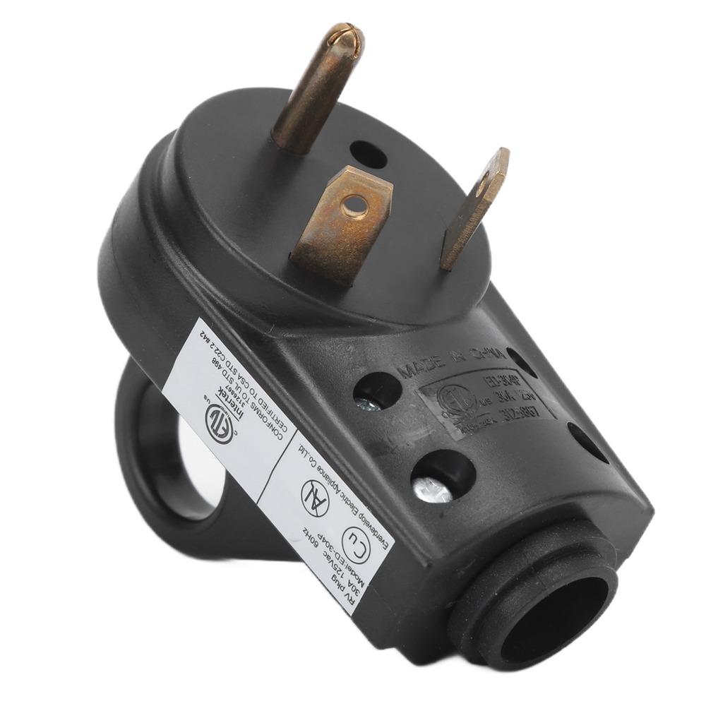 Durable 30A 125V Electrical Adapter Ergonomic Grip Handle RV Plug Male Plug RV