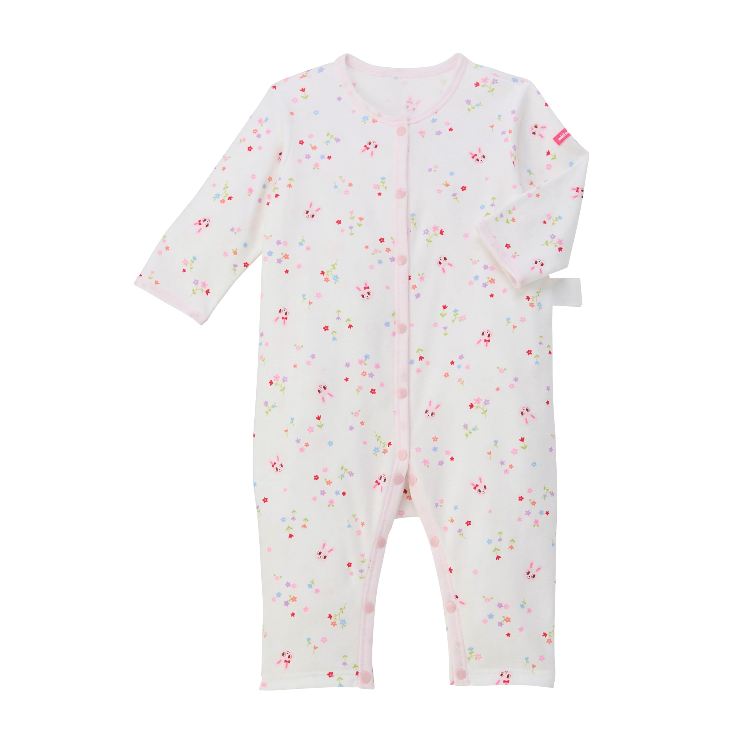 

MIKI HOUSE Baby Coverall Made in for Boys and Baby Underwear, All-Over Print, 100% Cotton, Japan, Girls, Clothes, Newborn, 60cm, Pink, 40-2492-144 розовый