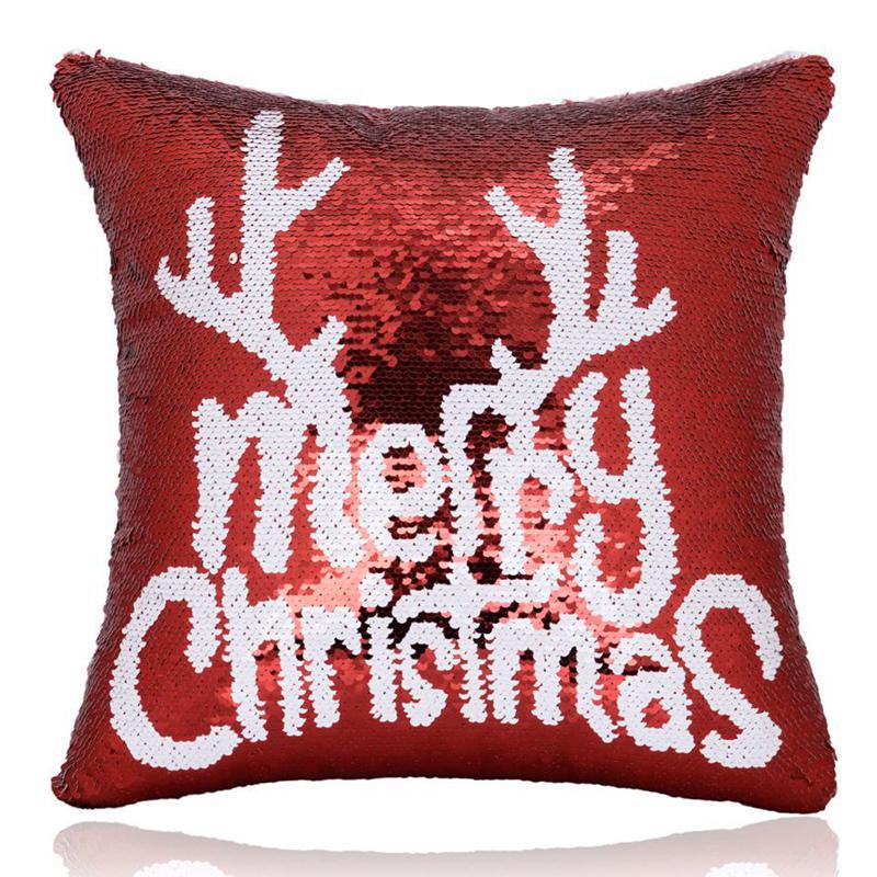 sequin christmas cushion