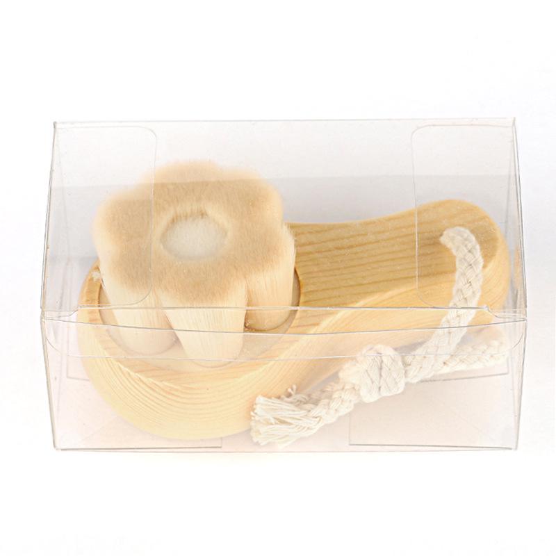 Manual Wooden Face Cleansing Brush with Soft Bristles for Makeup Removal and Deep Cleaning