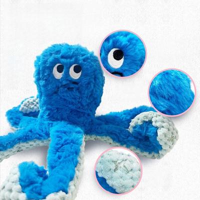 Simulated Plush Octopus Pet Toy Can't Bite and Grind Teeth, Interactive Dog Hides Food and Sounds, Dog and Cat Universal Bite Resistance