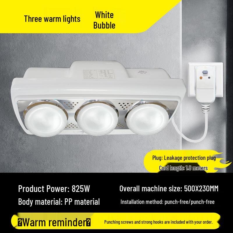 Calentador de baño integrado Yuba montado en la pared con luz y aire caliente