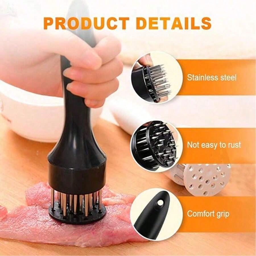 Stainless Steel Meat Tenderizer, Meat Tenderizer Tool Meat Tenderizer With 21 Stainless Steel Ultra Sharp Needle Blades Kitchen Gadgets