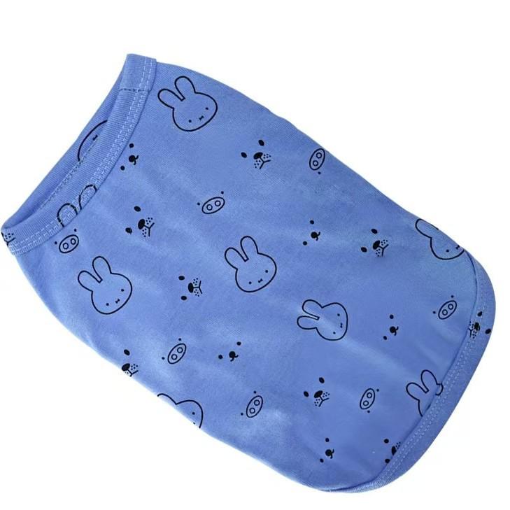 

Spring/Summer Cartoon Print Dog T-shirt: Breathable, Comfortable Vest for Teddy & Schnauzer 2XL синий