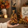 Indoor Fall Decorations Autumn Witch Figurine Statue, Resin Halloween Tabletop Decor, Seasonal Room Accessories Shelf Ornament for Mantel Fireplace