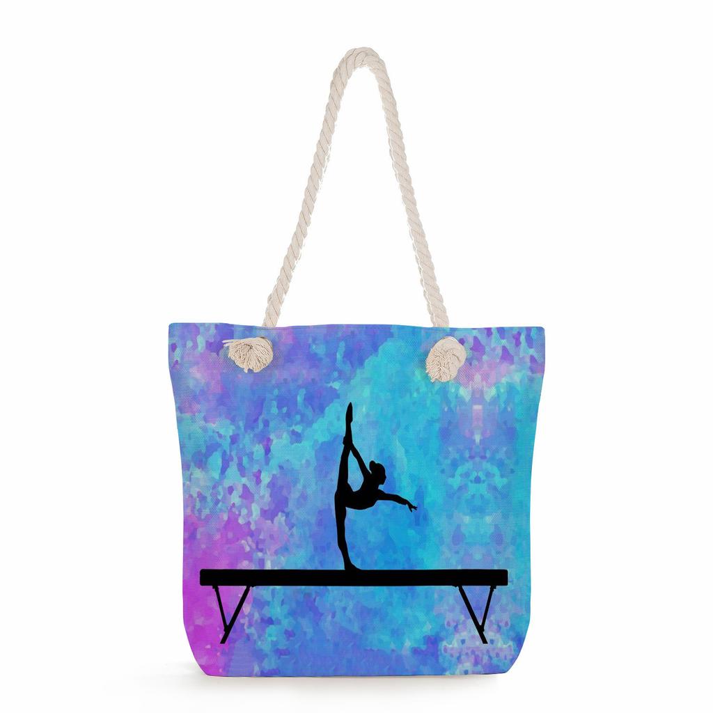 Gymnastics Print Thick Rope Single-shoulder Beach Bag  7248