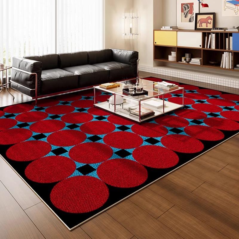 

Artistic Blue Living Room Carpet Colorful Dopamine Light Luxury High-end Sofa Coffee Table Floor Mat Large Area Bedroom Soft Mat 50X80cm