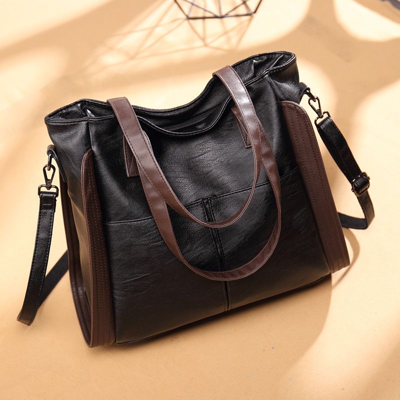 

Genuine Leather Large Capacity Women s Bag Goatskin Soft Leather Tote Female 2024 New Arrival Mother Handbag Shoulder Bag Crossbody Black