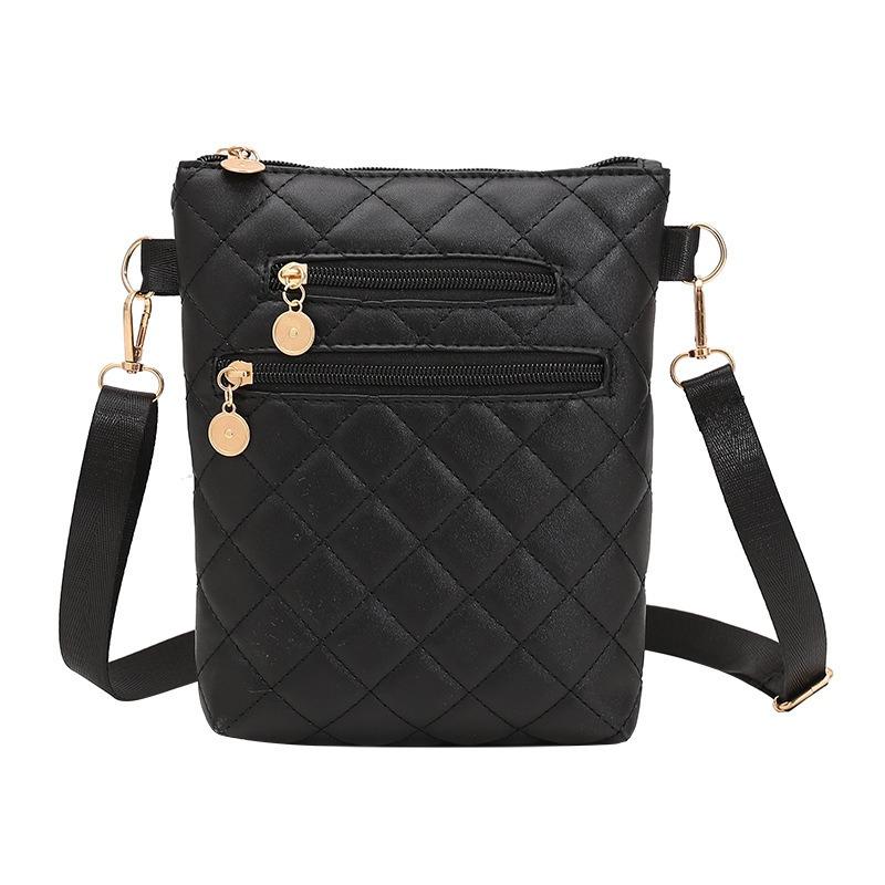 Simple diamond square bag autumn and winter new fashion women's messenger mobile phone change bag bucket bag women