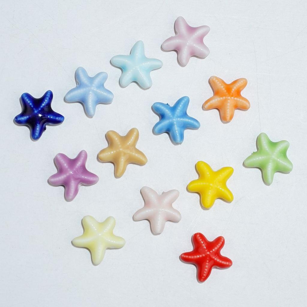 Starfish loose beads marine ceramic necklace bracelet beaded DIY creative handmade material accessories
