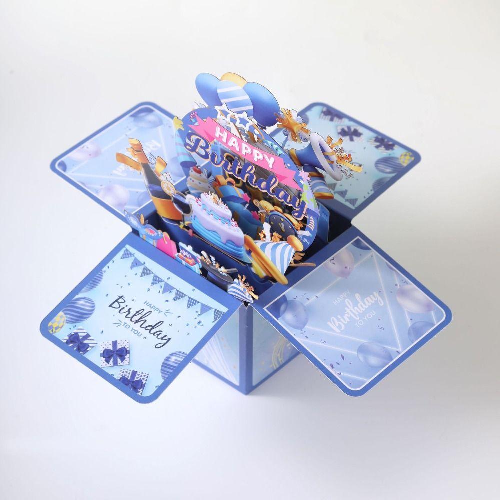Paper Happy Birthday Card Foldable Birthday Gift Card 3D Pop Up Flower Greeting Card  Thanksgiving