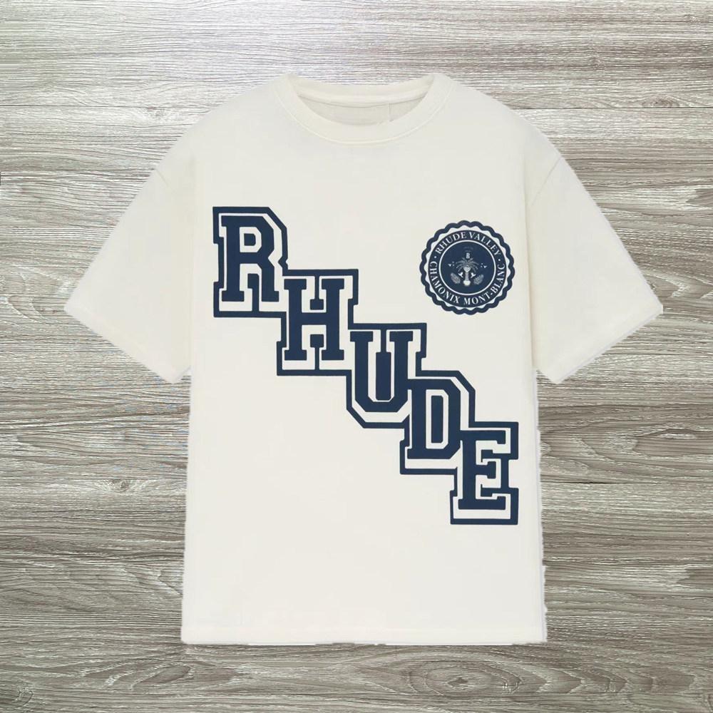 Top Rh Trendy Brand Ude Summer New Crown Flag High Street Vintage Cotton Round Neck ShortSleeved TShirt For Unisex And Unisex