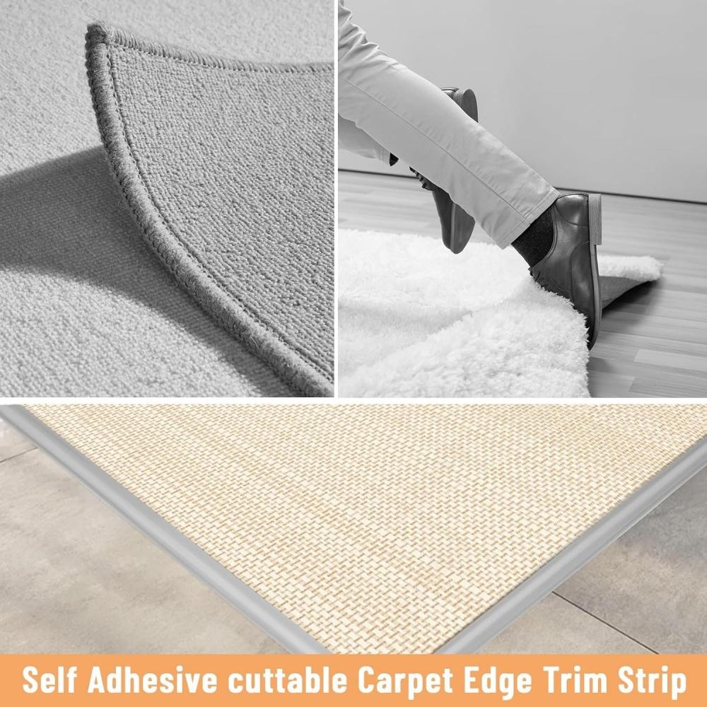 1pc 1m/2m/3metersX3.5cm PVC Carpet Edge Trim Strip Self Adhesive Flexible Rug Edge Protector CuttableTransition Cover
