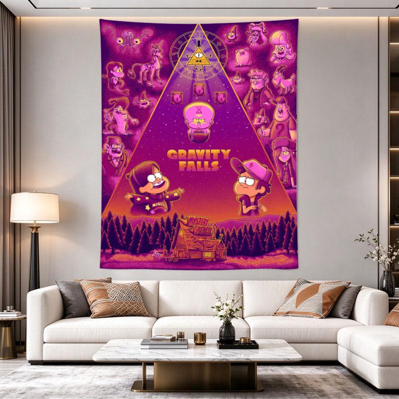 Gravity Falls Bill Cipher Triangle Mystery Shack Purple Poster