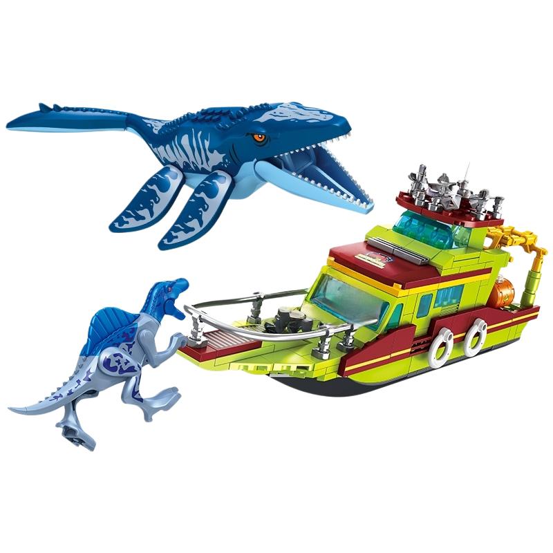 Jurský svět dinosaurů Zvířecí park Figurky dinosaurů Stavebnice DIY Ruční výroba Město Dino Robot Dinosaury Hračky Dárek k narozeninám