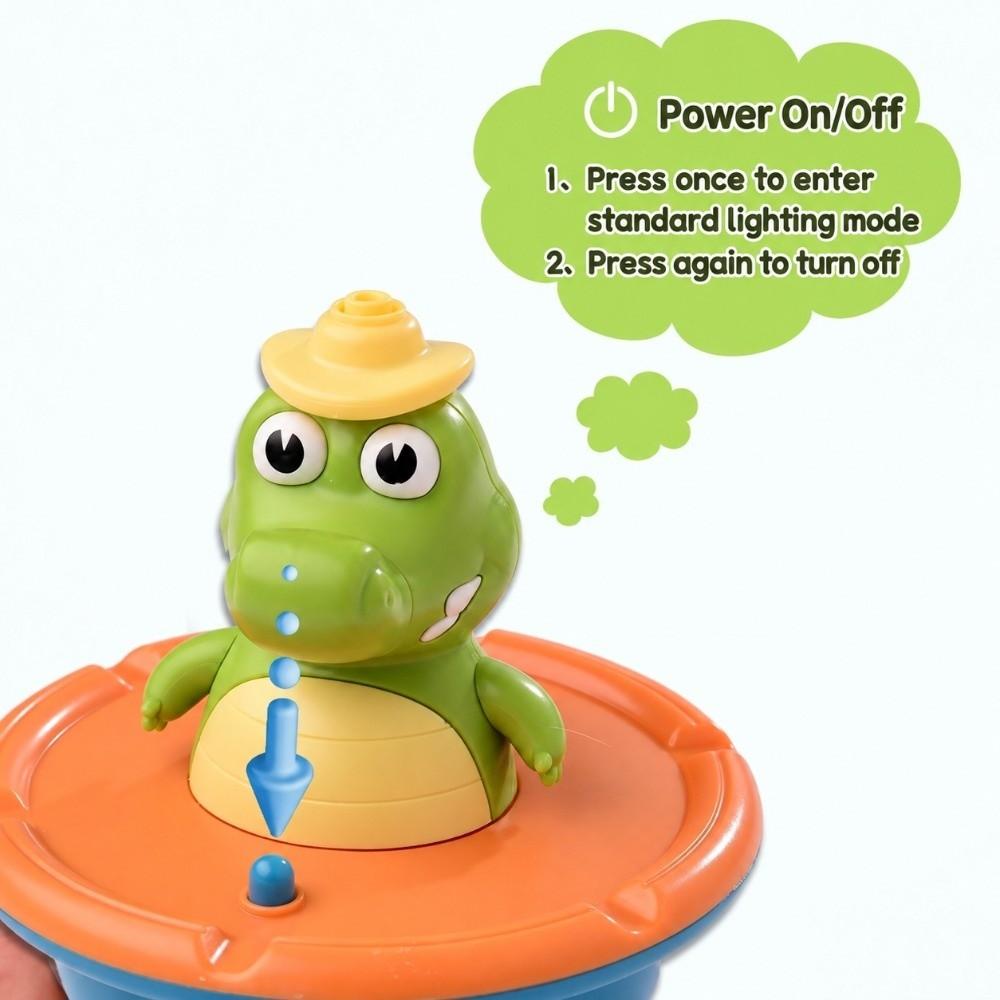 LED Light Light up Bath Toys Cartoon Crocodile Bath Toy Gifts Spray Water Crocodile Bath Time