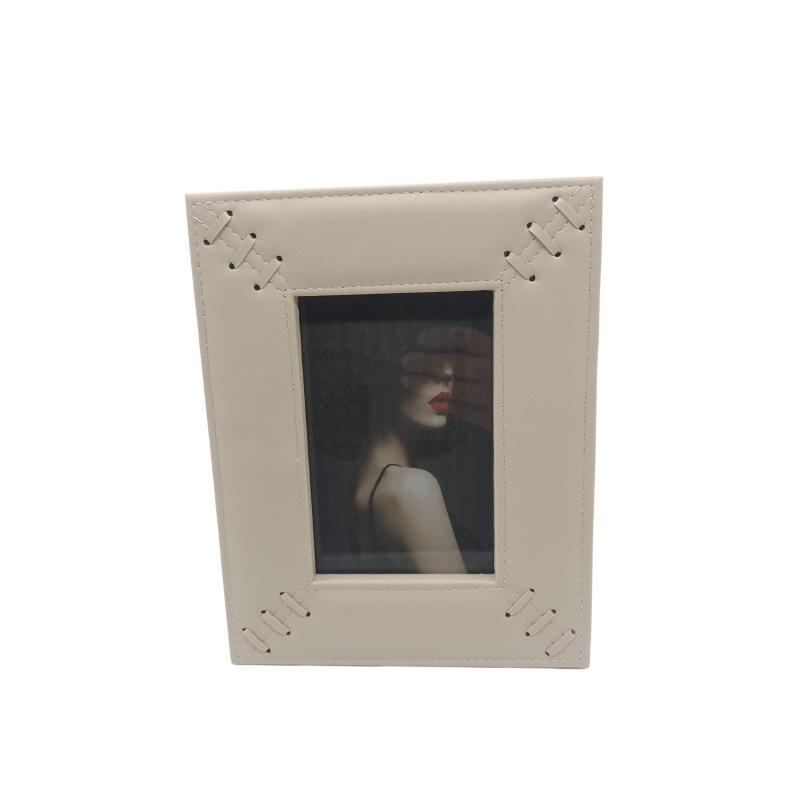 Moderner europäischer Leder-Fotorahmen für Zuhause und Büro (4x6/5x7)