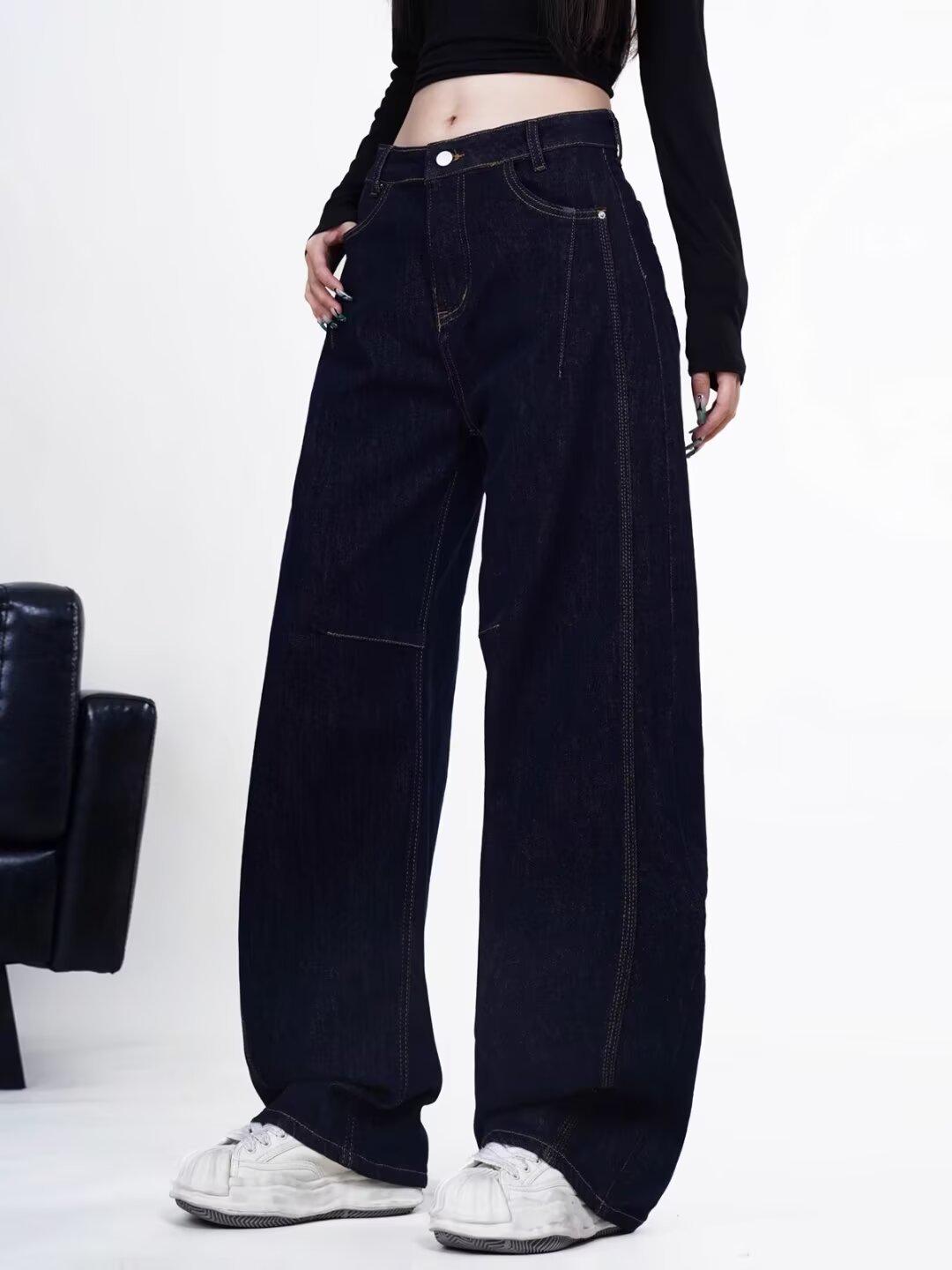 

Женские широкие джинсы-гаремы - Большие размеры, слим-фит и варианты для миниатюрных на осень/зиму S темно-синий