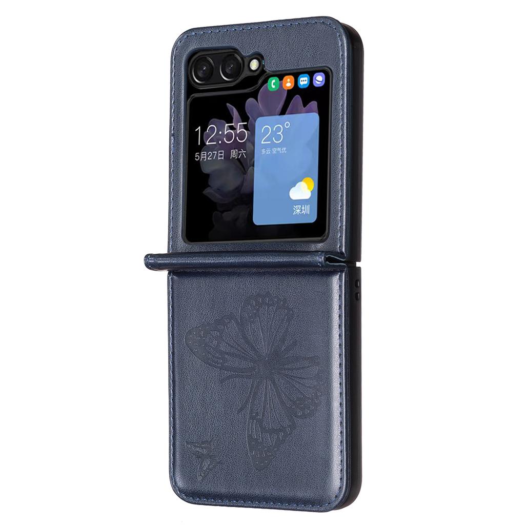 For Samsung Galaxy Z Flip7 FE 5G/Z Flip6 5G/Z Flip5 5G Case Butterfly Pattern PU Leather+PC Anti-Scratch Phone Cover