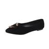 2025 Spring/Summer Women's Pointed Toe Flats - Korean Style Casual Slip-on with Round Buckle