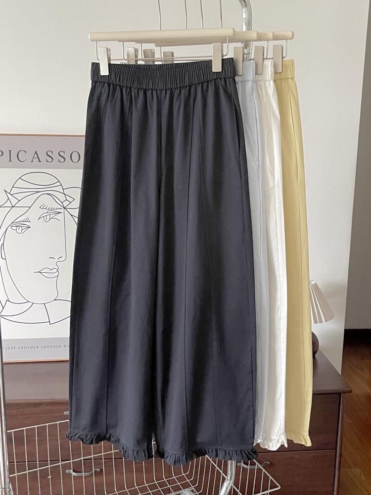 

Women s Summer Thin Wide-Leg Ruffle Cropped Pants - Douyin Bestseller 6957 Medium темно-синього кольору