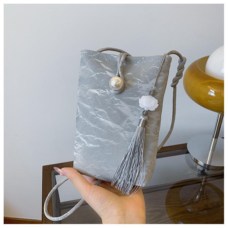 

Сумка-кроссбоди для телефона в новом стиле - Женская мини-сумка на плечо, Простой дизайн макарон серебряный