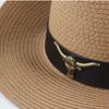Classic Western Cowboy Hat Sun Cow Decorate Wide Brimmed Costume Unisex for Cowgirl Outdoor