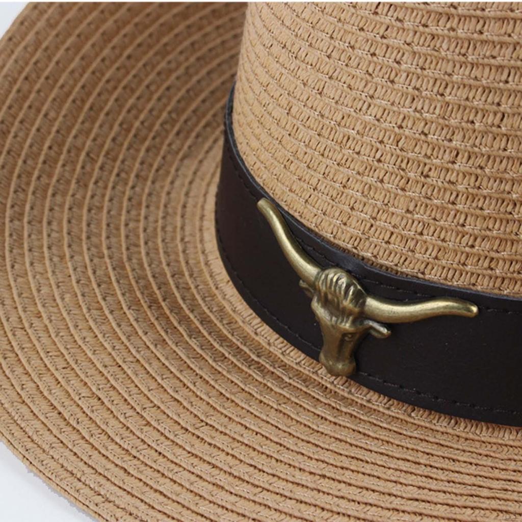 Classic Western Cowboy Hat Sun Cow Decorate Wide Brimmed Costume Unisex for Cowgirl Outdoor