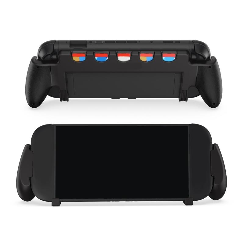 Ergonomic Grip Case with Build  In Game Card Storage & Not  Slip Protective Holder Portable Stand Grip Holder for Switch