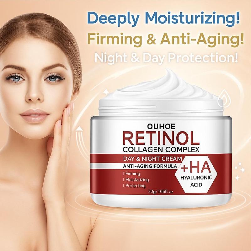 Retinol Collagen Complex Krem na dzień i na noc z kwasem hialuronowym, głęboko nawilżająca i ujędrniająca skórę, do codziennej pielęgnacji skóry twarzy