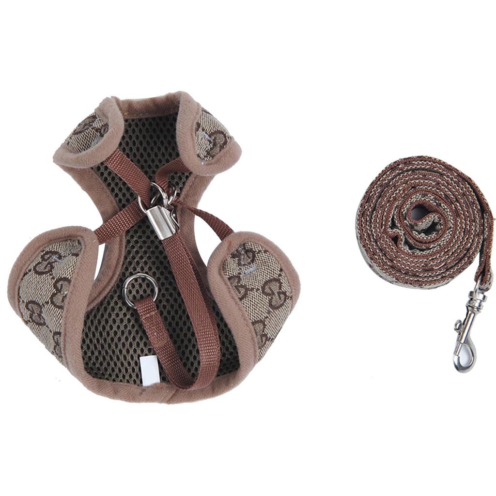 Pet Harness Leash Polyester Adjustable Breathable Escape Proof Dog Vest Harness Leash for Cats Dogs