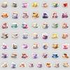 50 Sheets of Watercolor Tea Cup Series Graffiti Stickers, Waterproof Decorative Stickers for Computers, Creative DIY Stickers