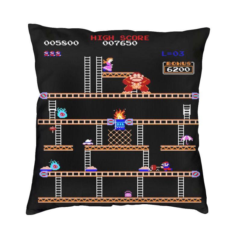 Through Ages Donkey Kong Pillow Case 45X45Cm Home Decorative Cute Arcade Game Cushions For Sofa Square Pillowcase