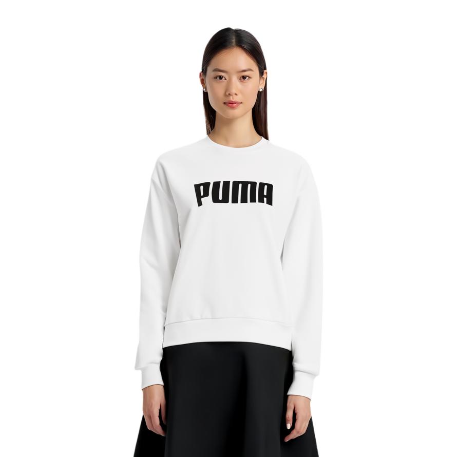 Puma Sweatshirts Women's White Crew Neck Moderate Regular 855318-02