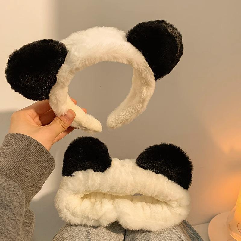 Cute Panda Hair Tie - Plush Headband for Women, Perfect for Face Washing, Masks, and Hair Accessories, New for Autumn/Winter 2026